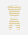Terry Tee + Pant Set | Yellow Stripe
