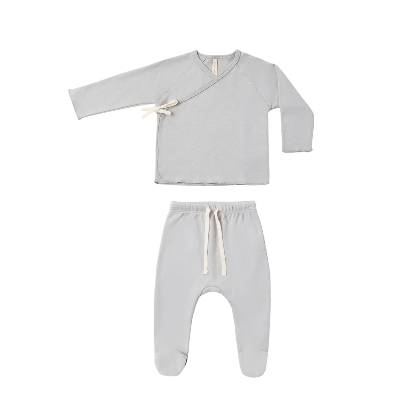 Wrap Top + Footed Pant Set | Cloud