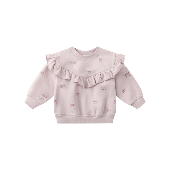 Quincy Mae Ruffle Fleece Sweatshirt | Bows
