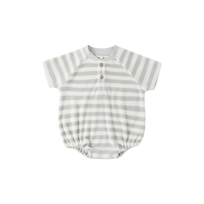 Quincy Mae Terry Henley Romper | Sky Stripe (18-24M)
