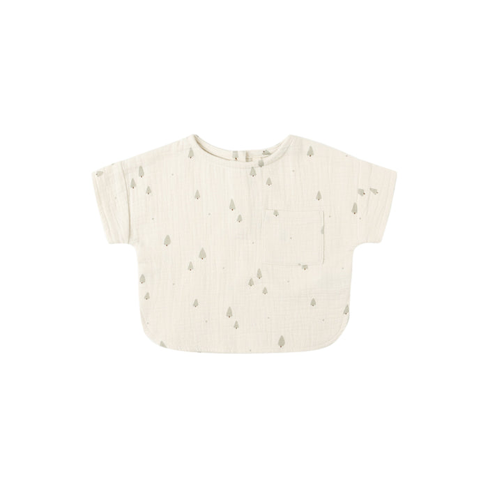 Quincy Mae Woven Boxy Top | Trees