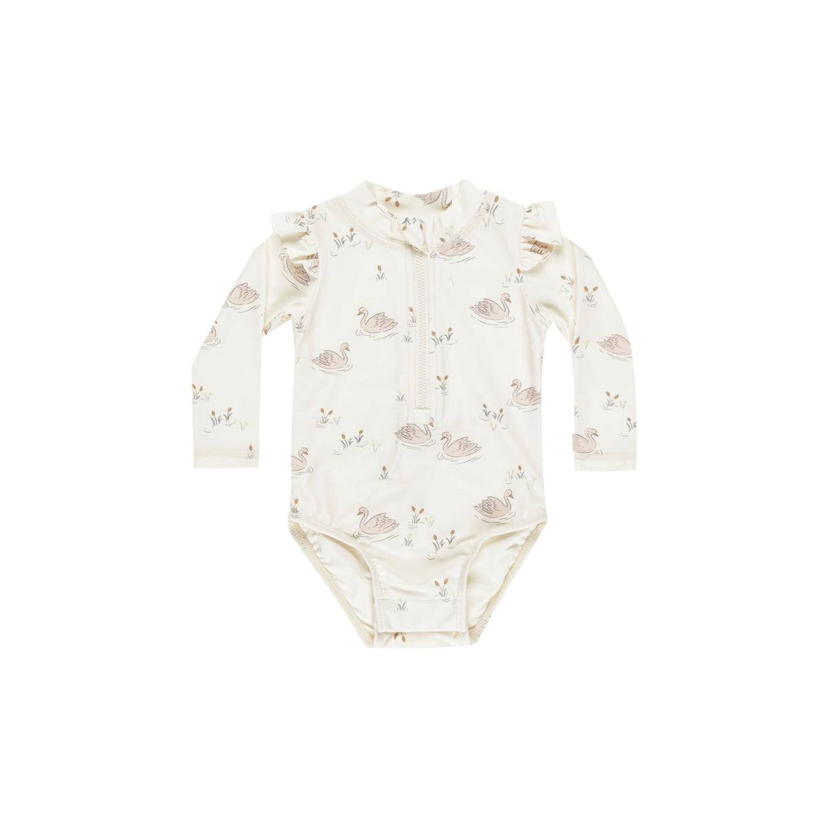 Quincy Mae Byron Rashguard One-Piece | Swans