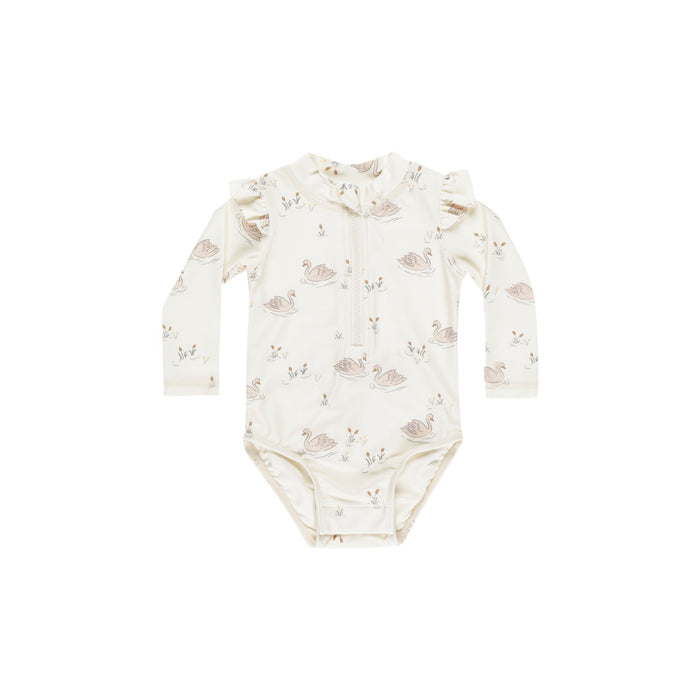 Quincy Mae Byron Rashguard One-Piece | Swans