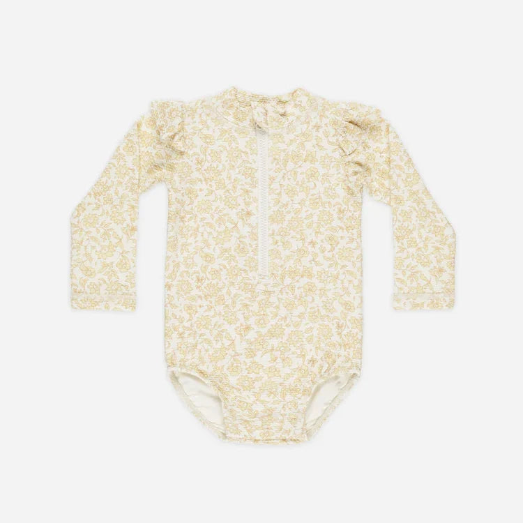 Quincy Mae Byron Rashguard One-Piece | Dahlia (3-6M)
