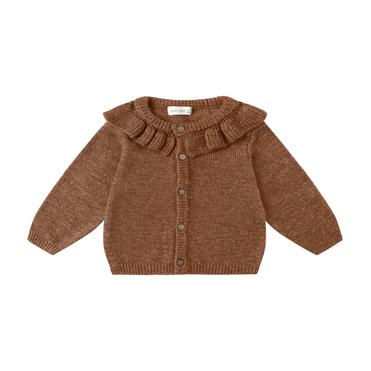 Quincy Mae Ruffle Collar Cardigan | Heathered Cedar