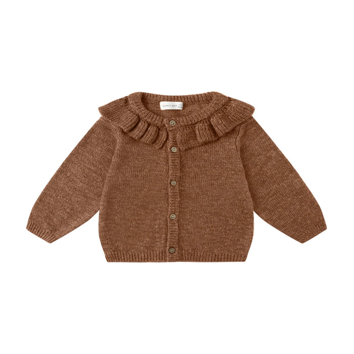 Quincy Mae Ruffle Collar Cardigan | Heathered Cedar