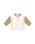 Long Sleeve Henley Tee | Gold
