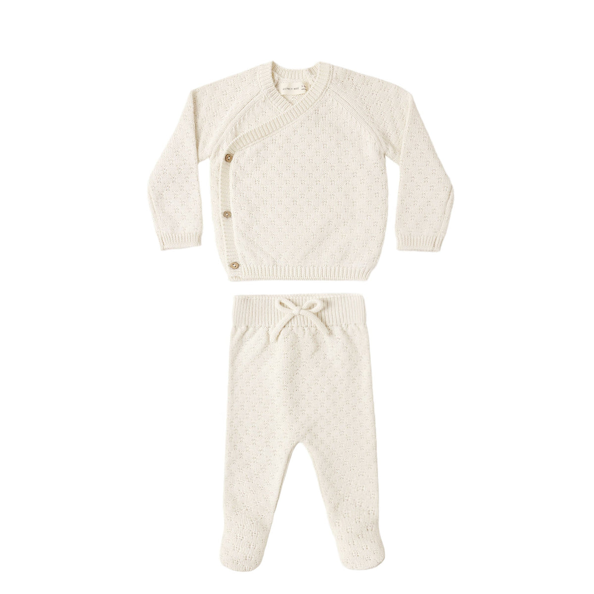 Knit Wrap Top + Pant Set | Natural