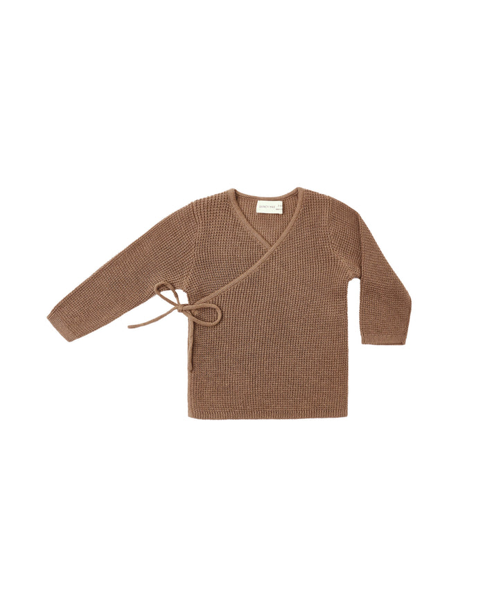 Quincy Mae Knit Wrap Top | Cocoa