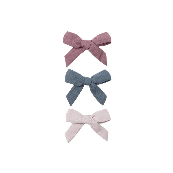 Quincy Mae Hair Bow with Clip, Set of 3 | Mulberry, Ocean, Lilac