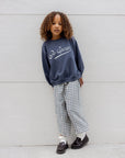 Wide Leg Pant | Navy Check