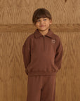 Quarter Zip Sweatshirt | Brown