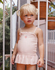 Tori Skirted One-Piece || Petal Gingham