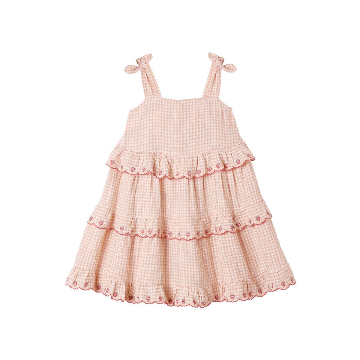 Rylee & Cru Ruffle Swing Dress | Petal Gingham 8-9Y