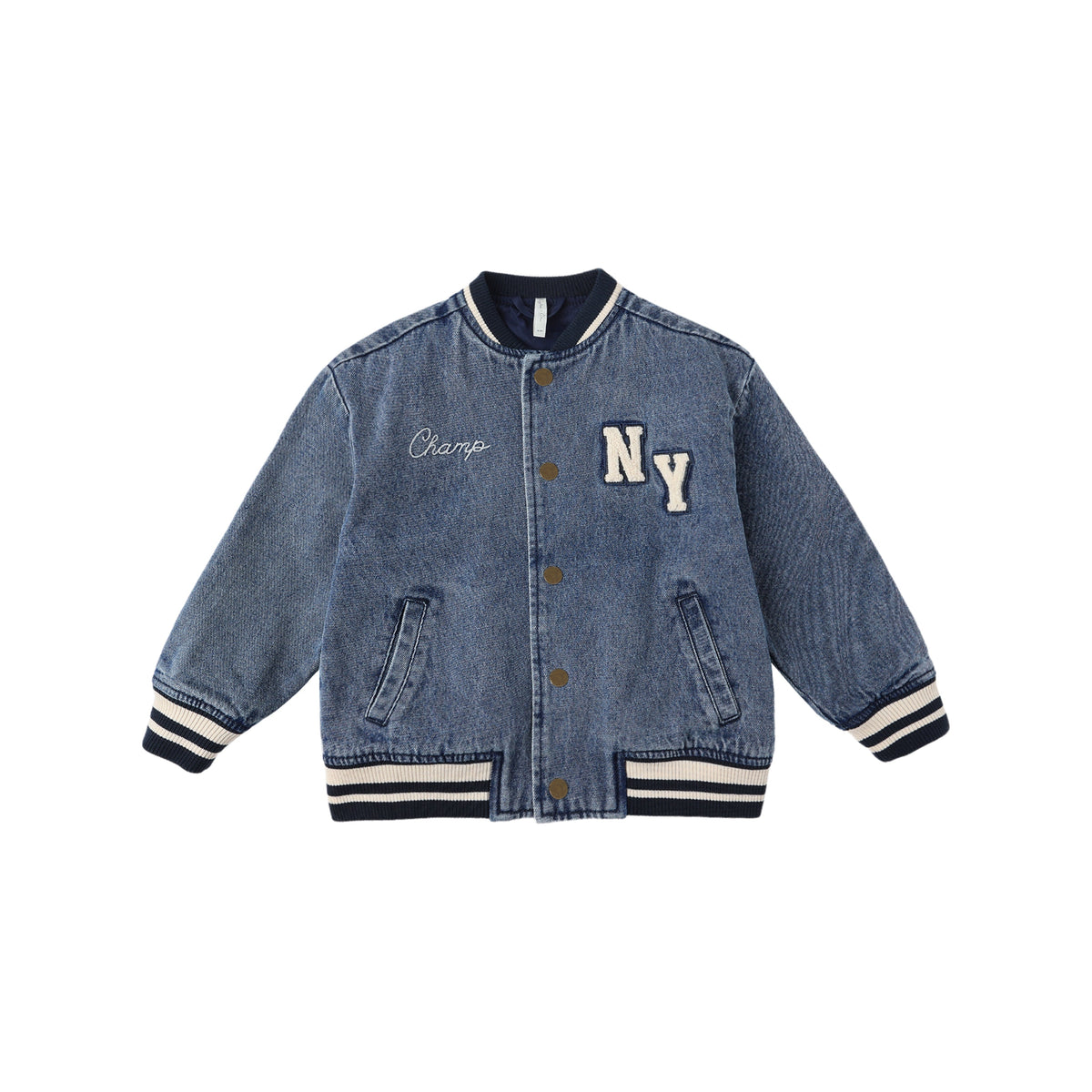 Rylee & Cru Varsity Jacket | Indigo Demin 6-7Y