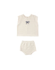Scallop Knit Baby Set | Natural
