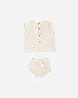 Scallop Knit Baby Set | Natural
