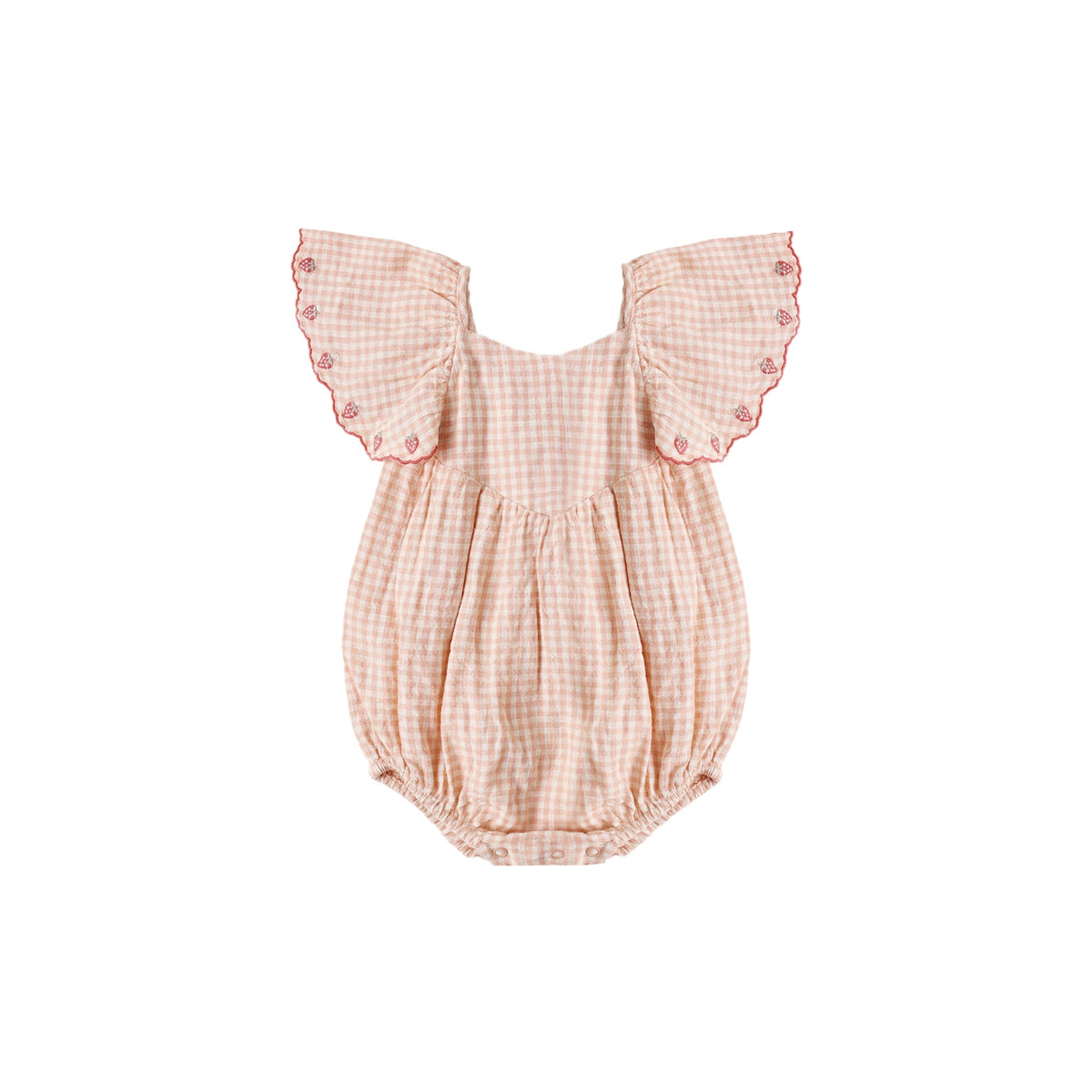 Rylee & Cru Roxy Romper | Petal Gingham 0-3M