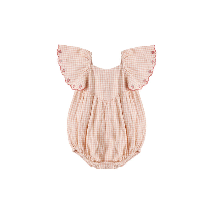Rylee & Cru Roxy Romper | Petal Gingham 0-3M