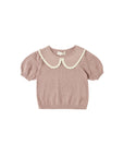 Pointelle Collared Top | Rosewood