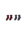 Lace Trim Socks, 2-Pack | Burgundy, Navy