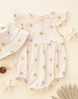 Amelia Romper || Embroidered Daisies
