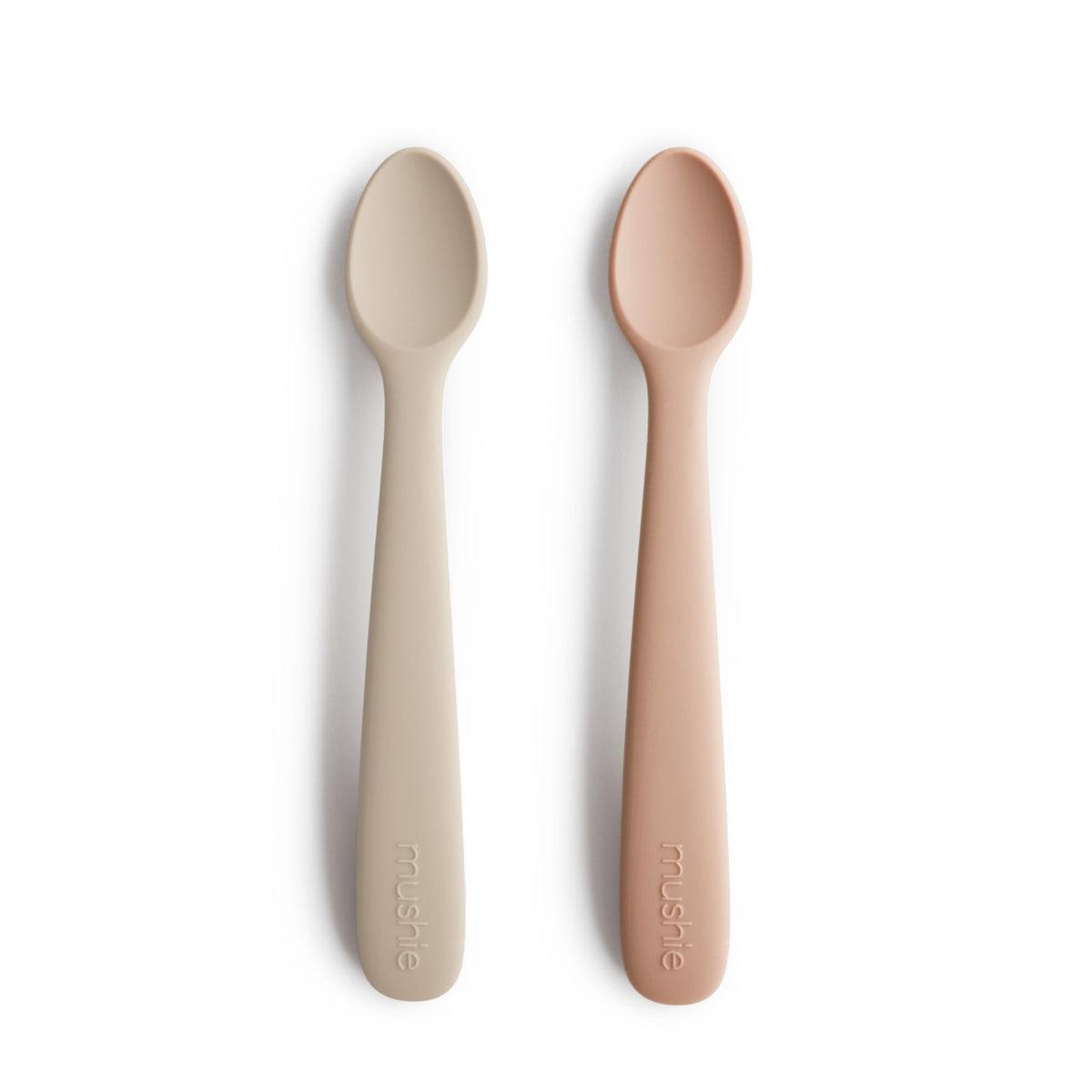 Mushie Silicone Feeding Spoons 2-Pack | Blush/Sand