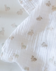 Organic Cotton Muslin Swaddle | Hoppy Bunny