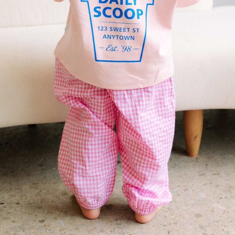 Roobear Gingham Pants | Pink