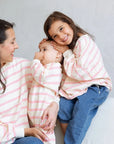 Striped Long Sleeve Romper | Ballet Pink/Yellow