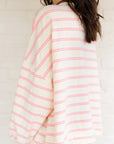 Mom Matching Striped Long Sleeve Crewneck | Ballet Pink & Yellow