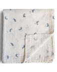 Organic Cotton Muslin Swaddle Blanket | Whales