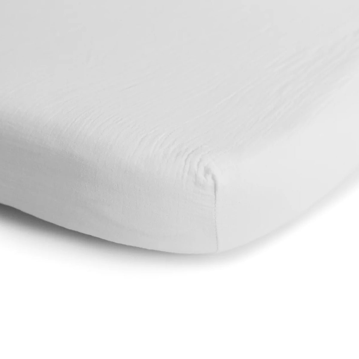 Mushie Extra Soft Muslin Crib Sheet | White