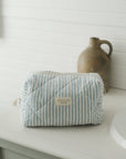 Large Quilted Pouch | Blue Stripes