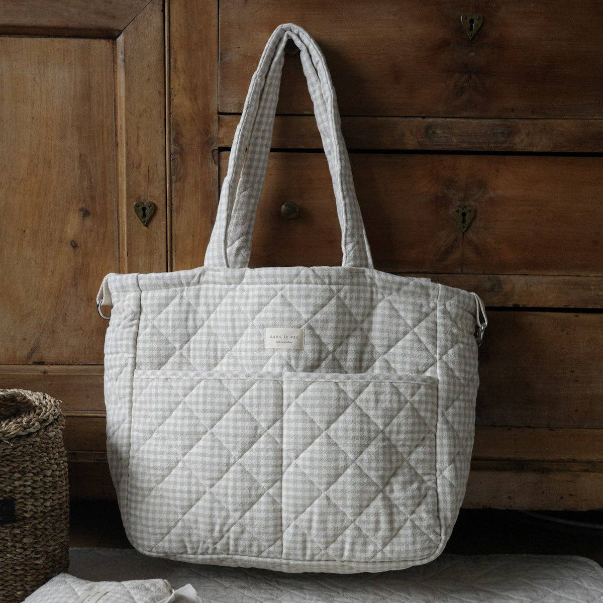 Dans le sac Diaper Bag | Beige Gingham