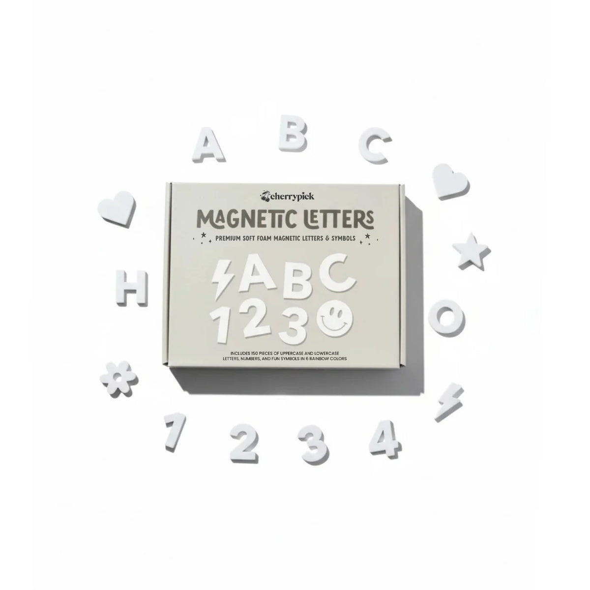 Soft Foam Magnetic Letters & Symbols | Milky White