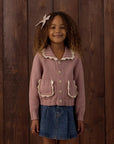 Collared Cardigan | Rosewood