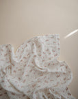 Organic Cotton Muslin Swaddle Blanket | Pink Flowers