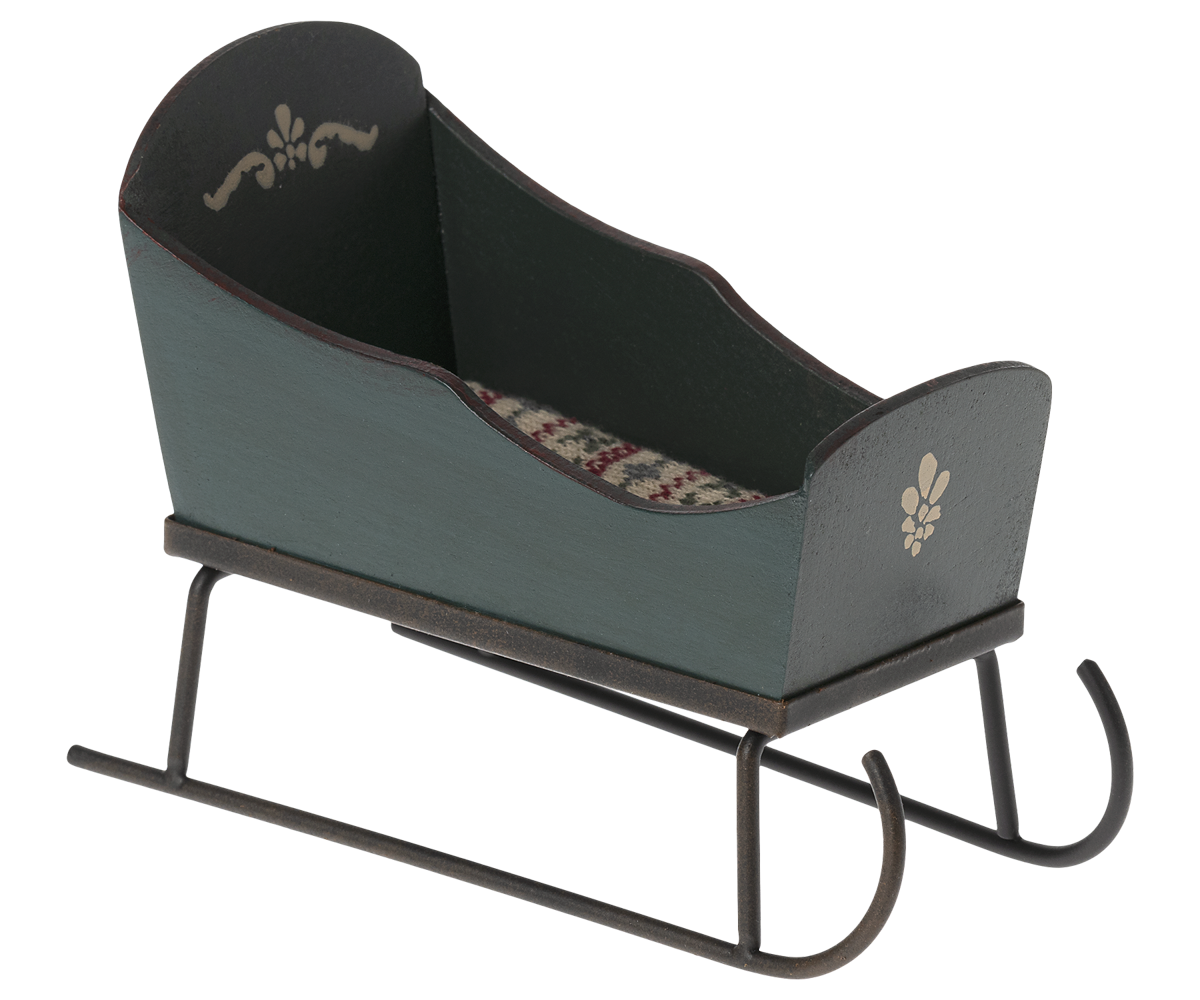Maileg Green Sleigh | Mouse