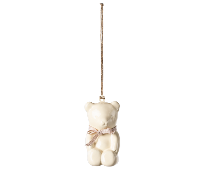 Maileg Teddy Bear Ornament | Off White & Rose - product shot