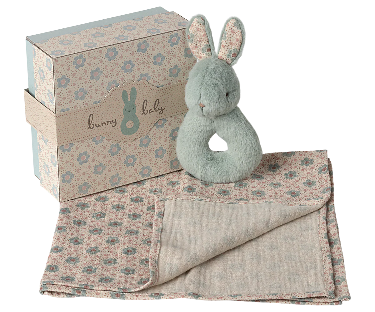 Maileg Rabbit Rattle Set | Mint
