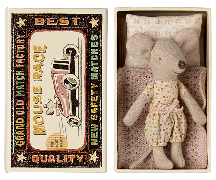 Maileg Little Sister Mouse in Matchbox