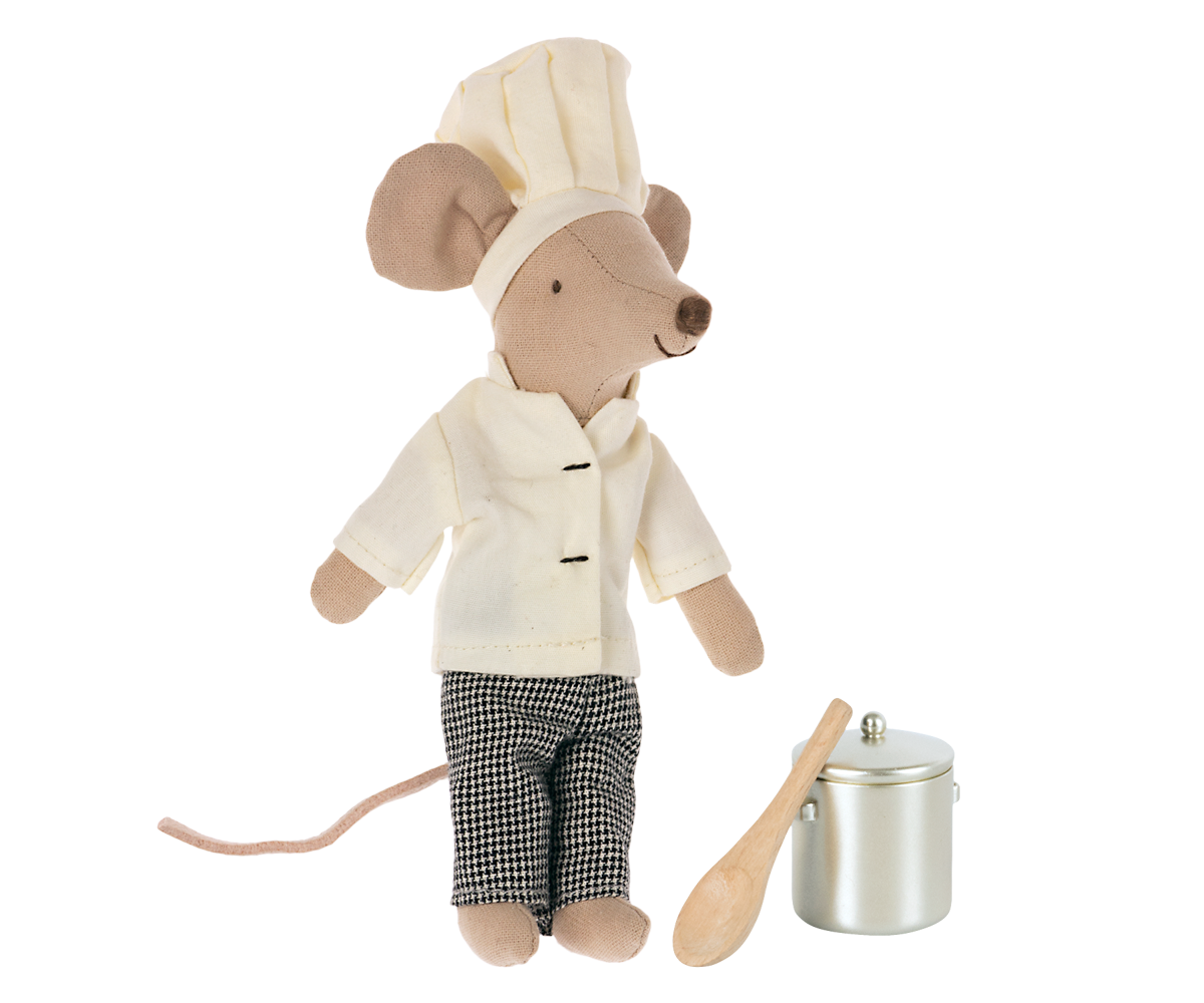 Maileg Chef Mouse with Soup Pot and Spoon, Big Brother