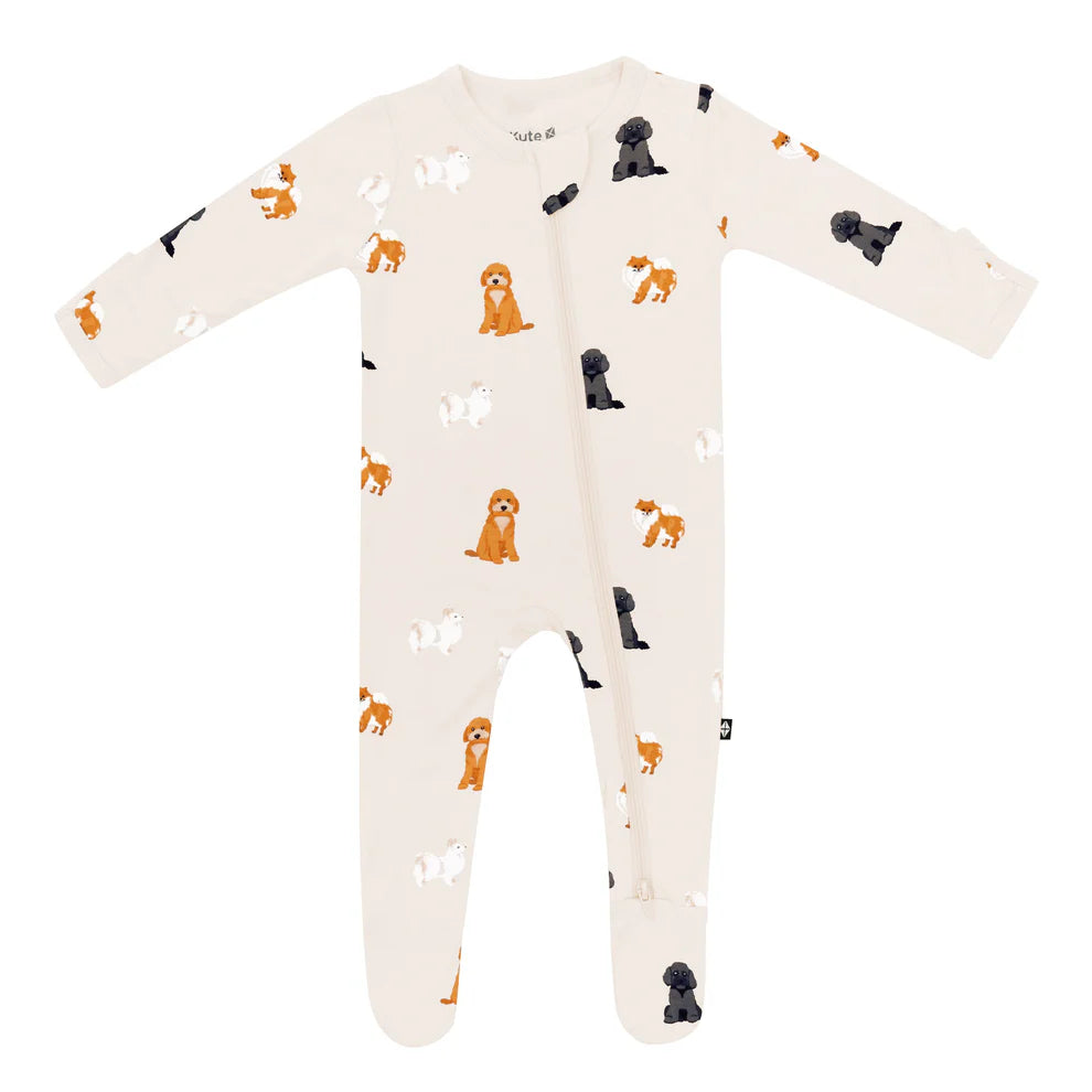 Zippered Footie | Fluffy Dog