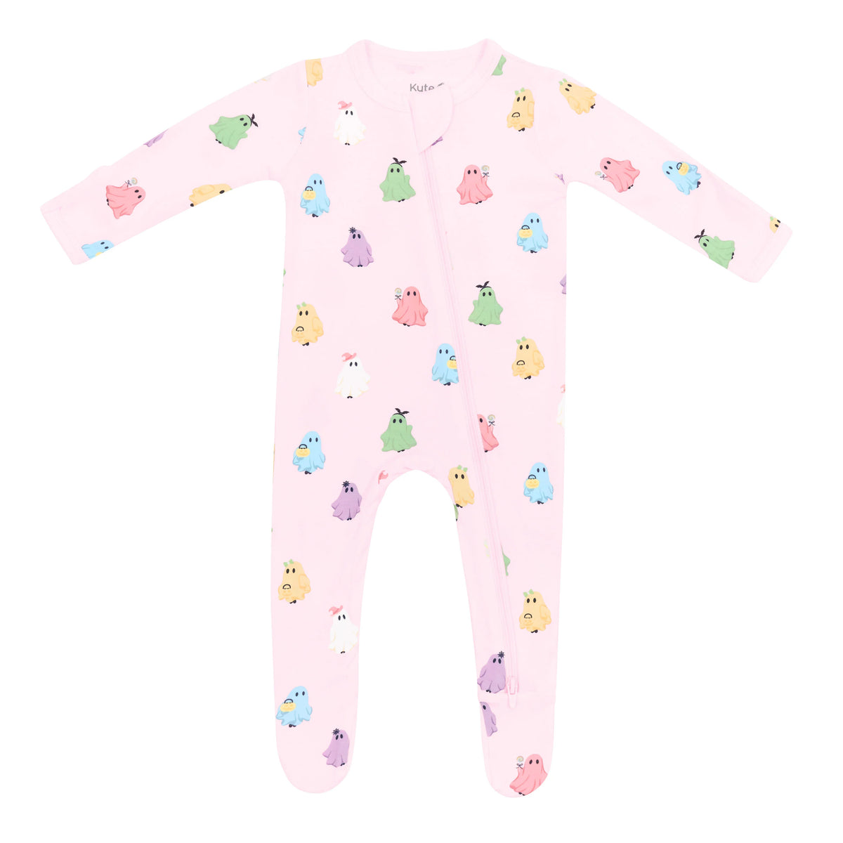 Zippered Footie | Pastel Ghost