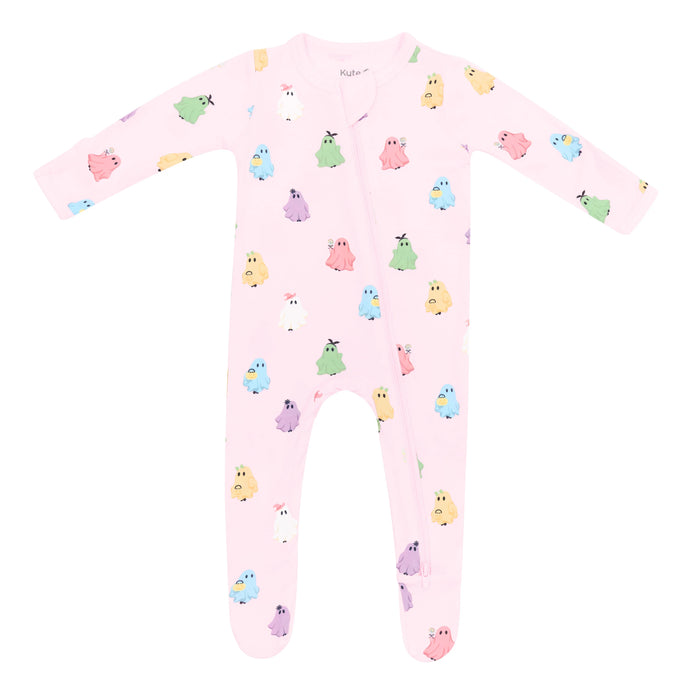 Zippered Footie | Pastel Ghost