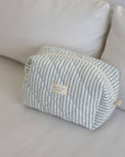 Large Quilted Pouch | Blue Stripes