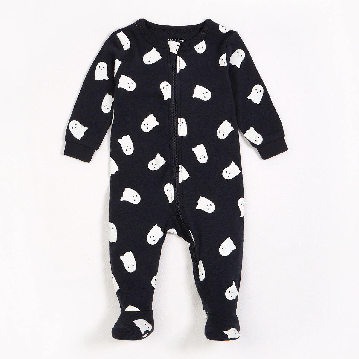 Petit Lem Ghosts Glow in the Dark Print on Black Sleeper