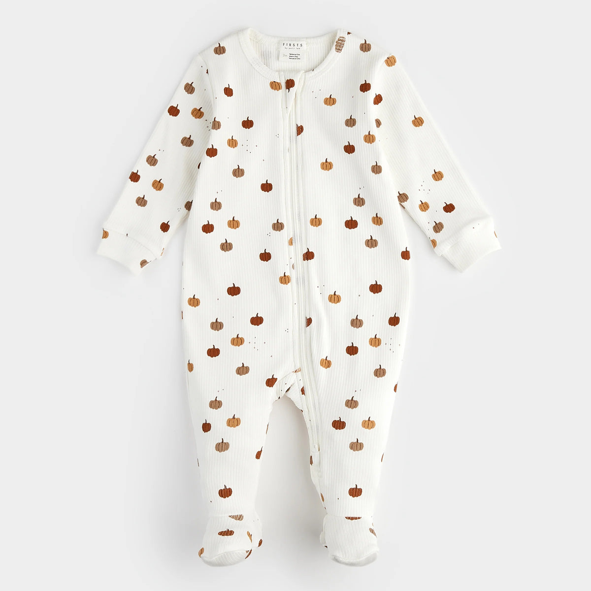 Petit Lem Pumpkin Print on Off-White Sleeper