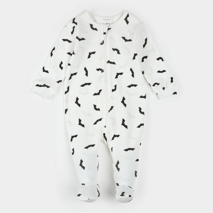 Petit Lem Bats Glow in the Dark Print on Off-White Sleeper